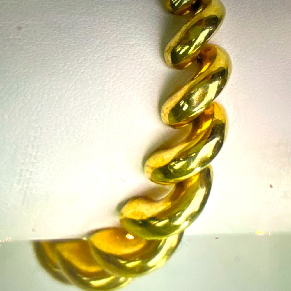 Vintage 14K Italy Gold San Marcos Macaroni Bracelet